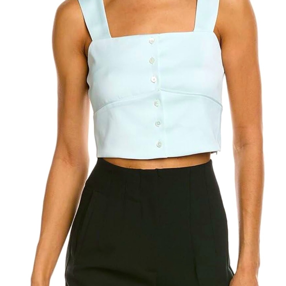 The Kooples Satin Button Front Crop